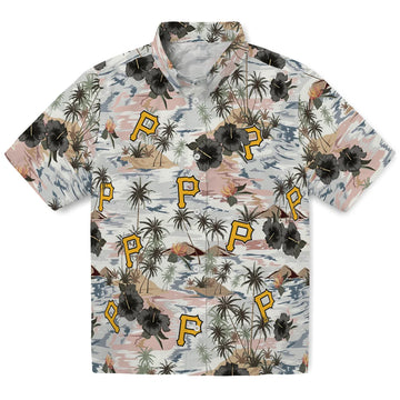 Pittsburgh Pirates Hawaiian Shirt - Hibiscus Seaside | Moonbestprint