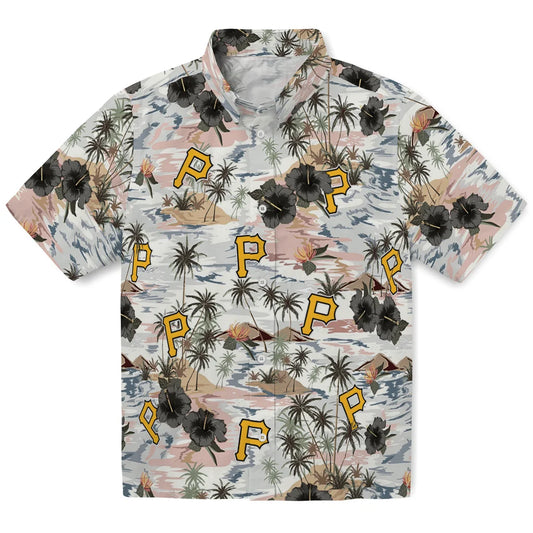 Pittsburgh Pirates Hawaiian Shirt - Hibiscus Seaside | Moonbestprint