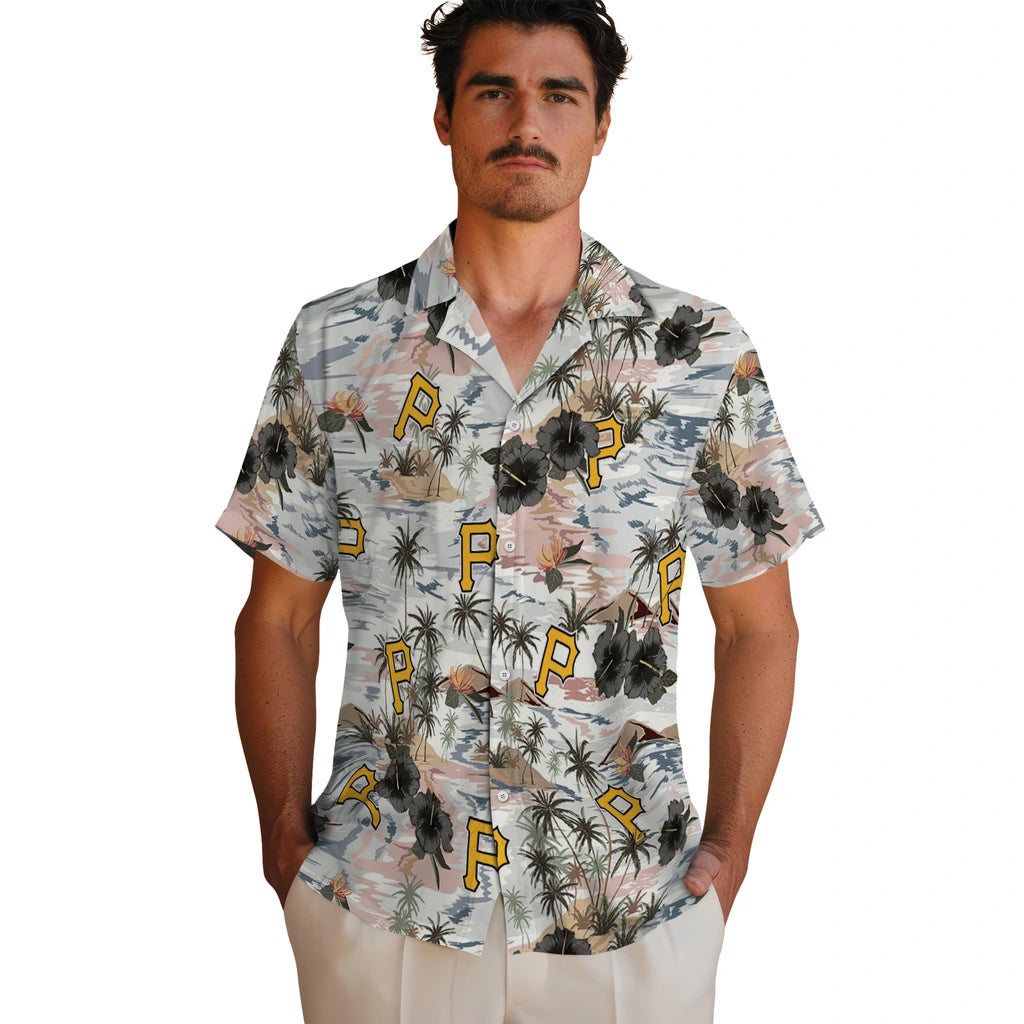 Pittsburgh Pirates Hawaiian Shirt - Hibiscus Seaside | Moonbestprint
