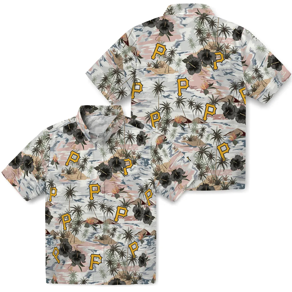 Pittsburgh Pirates Hawaiian Shirt - Hibiscus Seaside | Moonbestprint