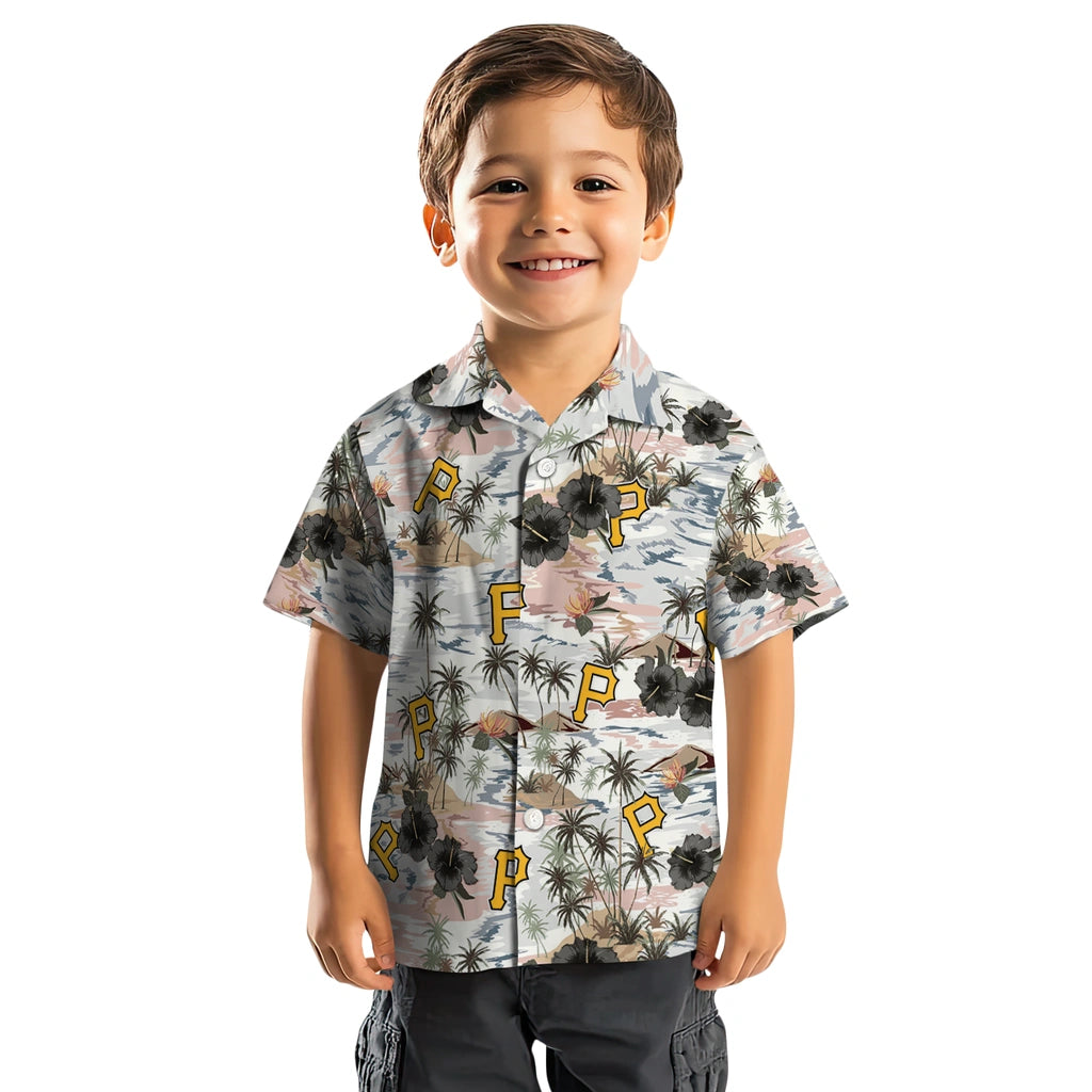 Pittsburgh Pirates Hawaiian Shirt - Hibiscus Seaside | Moonbestprint