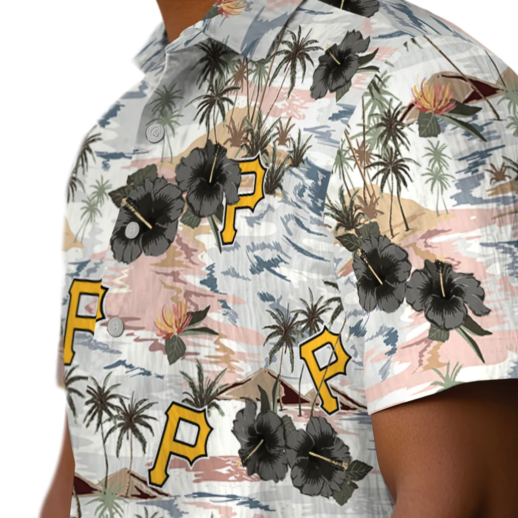 Pittsburgh Pirates Hawaiian Shirt - Hibiscus Seaside | Moonbestprint