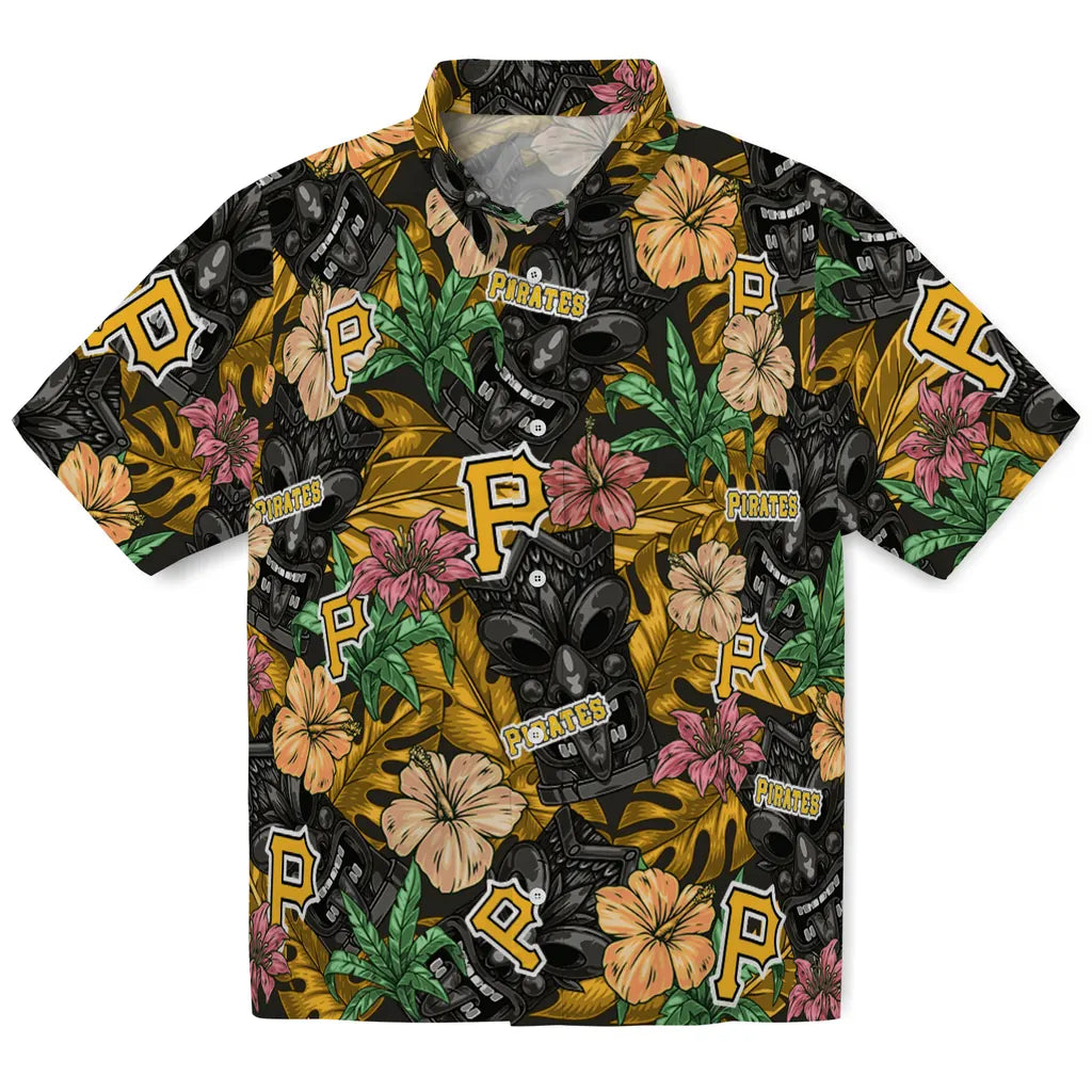 Pittsburgh Pirates Hawaiian Shirt - Hibiscus Tiki Jungle | Moonbestprint