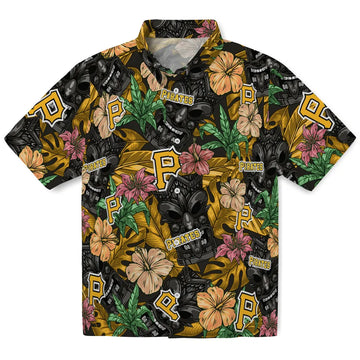 Pittsburgh Pirates Hawaiian Shirt - Hibiscus Tiki Jungle | Moonbestprint