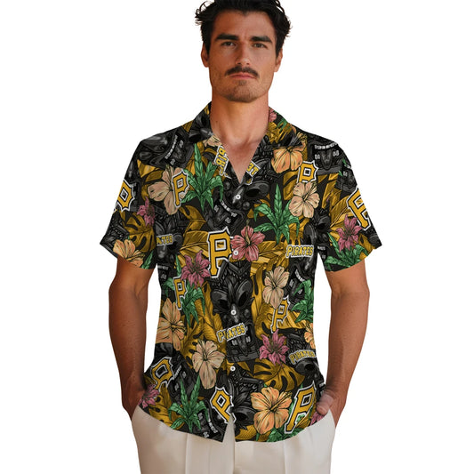 Pittsburgh Pirates Hawaiian Shirt - Hibiscus Tiki Jungle | Moonbestprint