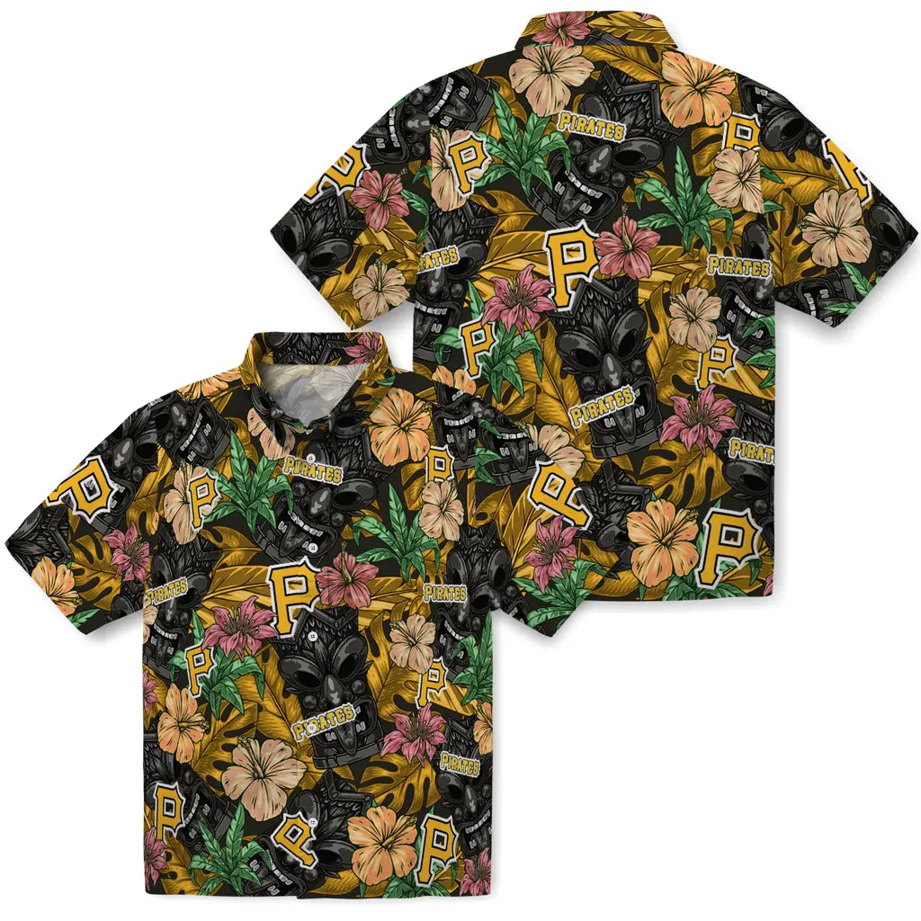 Pittsburgh Pirates Hawaiian Shirt - Hibiscus Tiki Jungle | Moonbestprint