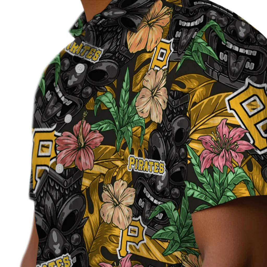 Pittsburgh Pirates Hawaiian Shirt - Hibiscus Tiki Jungle | Moonbestprint