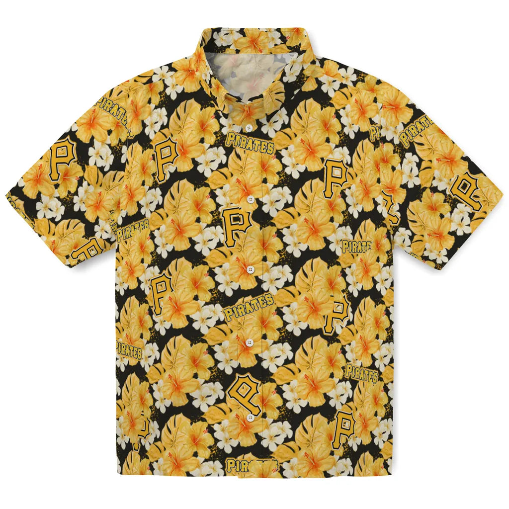 Pittsburgh Pirates Hawaiian Shirt - Hibiscus Tropics | Moonbestprint