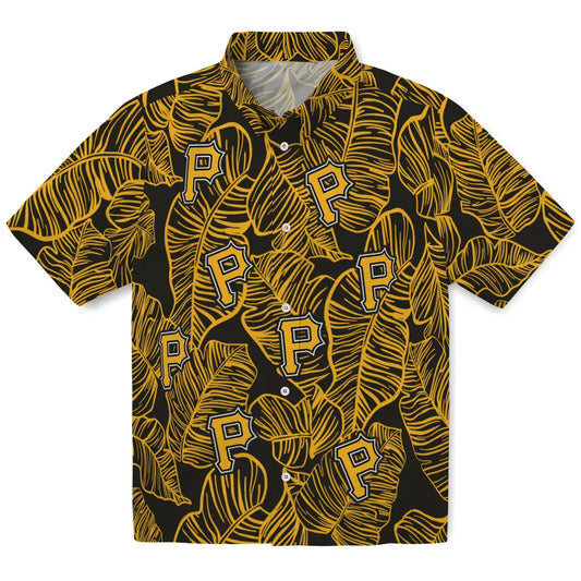 Pittsburgh Pirates Hawaiian Shirt - Leaf Outline | Moonbestprint