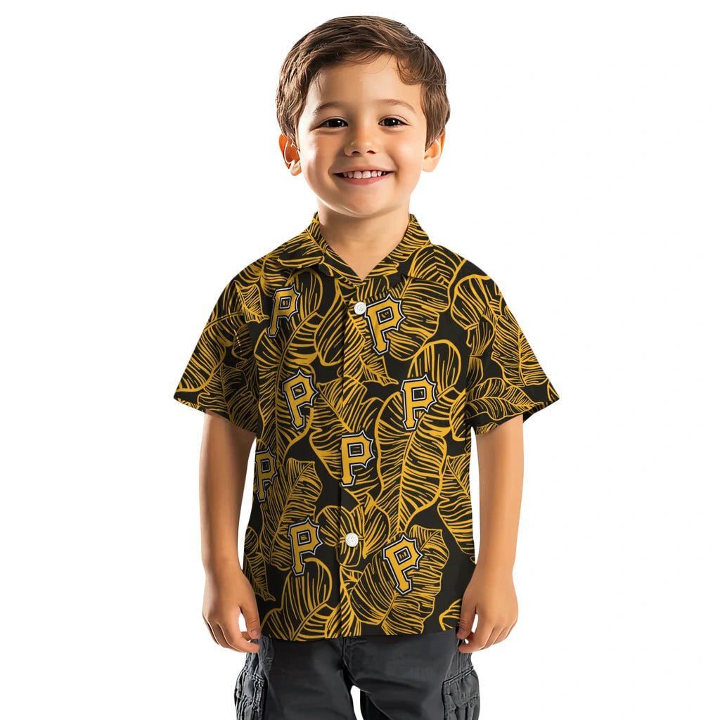 Pittsburgh Pirates Hawaiian Shirt - Leaf Outline | Moonbestprint