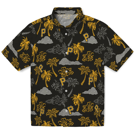 Pittsburgh Pirates Hawaiian Shirt - Palm And Clouds | Moonbestprint