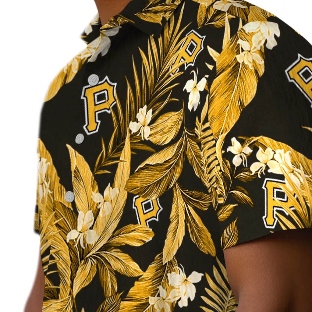 Pittsburgh Pirates Hawaiian Shirt - Palm Leaves | Moonbestprint