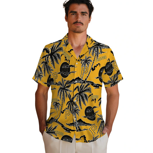 Pittsburgh Pirates Hawaiian Shirt - Palm Sunset | Moonbestprint