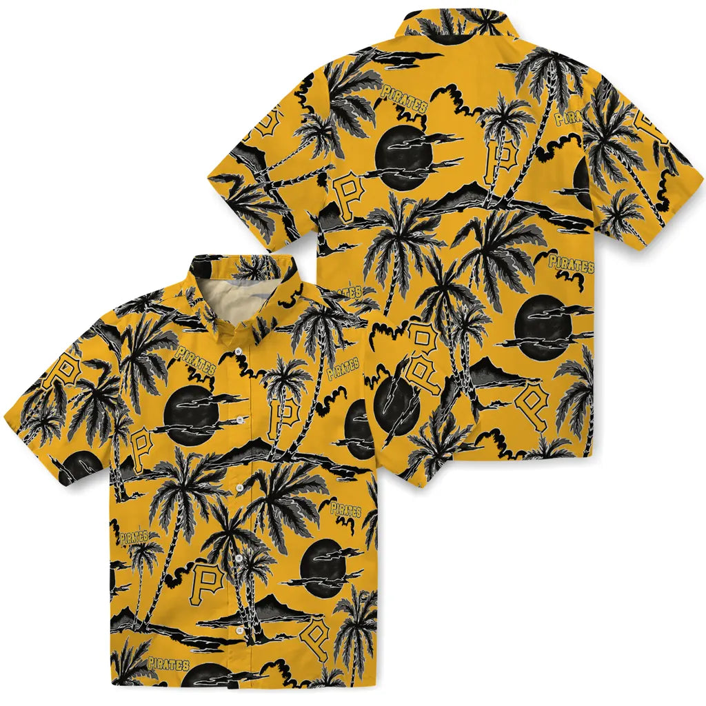 Pittsburgh Pirates Hawaiian Shirt - Palm Sunset | Moonbestprint