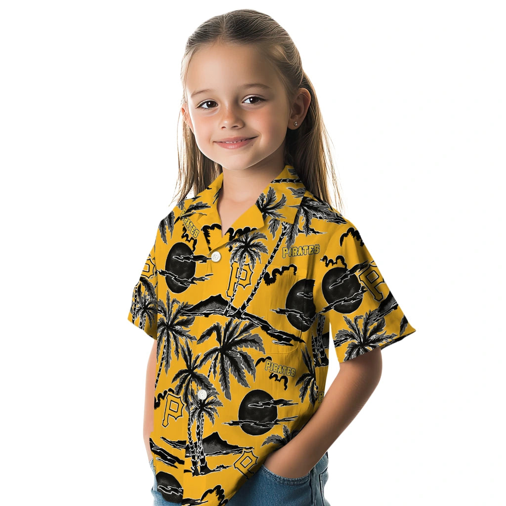 Pittsburgh Pirates Hawaiian Shirt - Palm Sunset | Moonbestprint