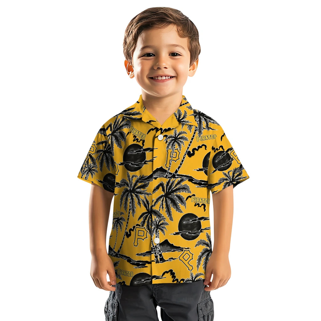 Pittsburgh Pirates Hawaiian Shirt - Palm Sunset | Moonbestprint