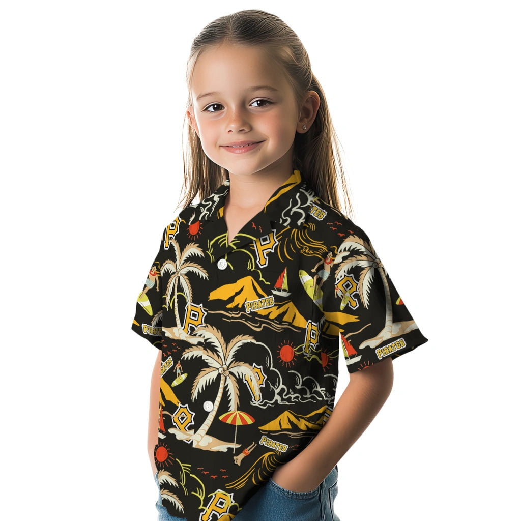 Pittsburgh Pirates Hawaiian Shirt - Palm Tree Island | Moonbestprint