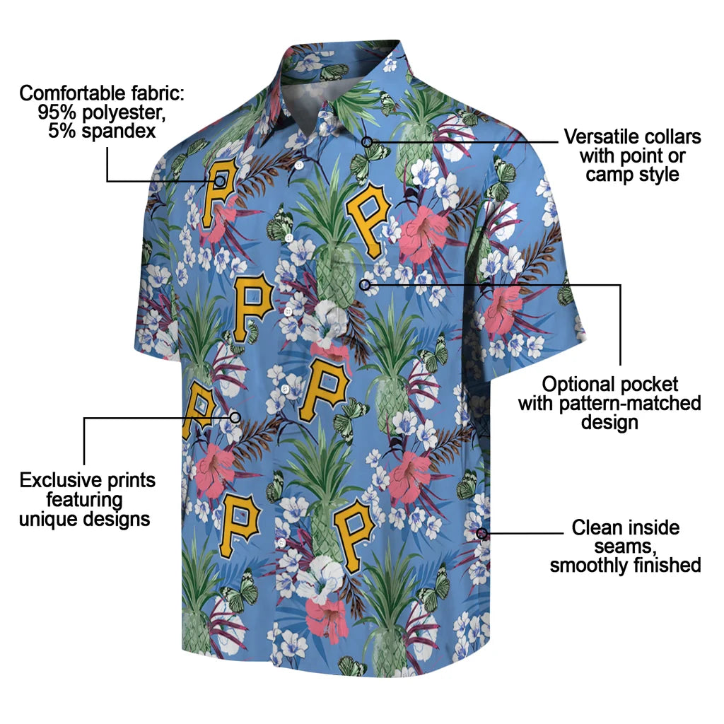 Pittsburgh Pirates Hawaiian Shirt - Pineapple Bouquet | Moonbestprint