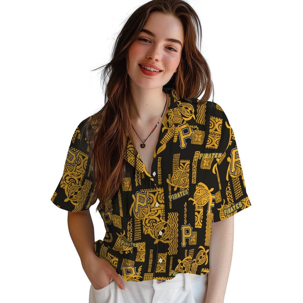 Pittsburgh Pirates Hawaiian Shirt - Turtle Lines | Moonbestprint