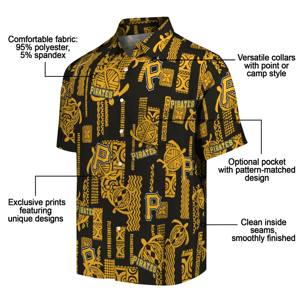 Pittsburgh Pirates Hawaiian Shirt - Turtle Lines | Moonbestprint