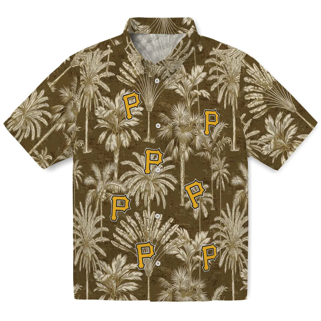 Pittsburgh Pirates Hawaiian Shirt - Vintage Palm Tree | Moonbestprint