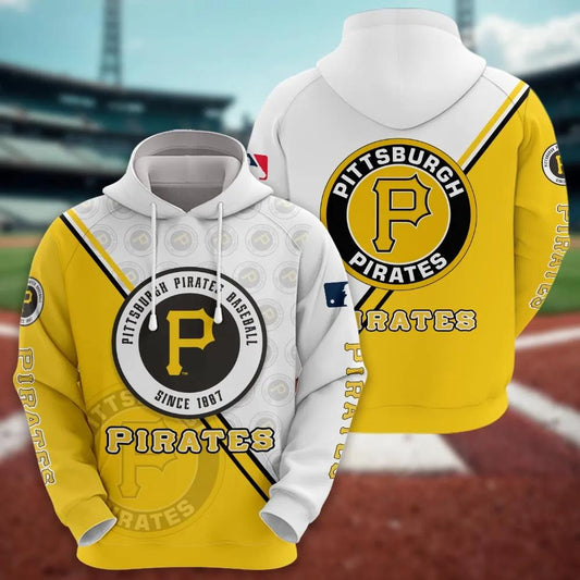 Pittsburgh Pirates Logo 3D MLB All Over Print Hoodie -Moonbestprint