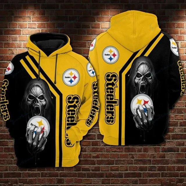 Pittsburgh Steelers Death NFL3D All Over Print Hoodie -Moonbestprint