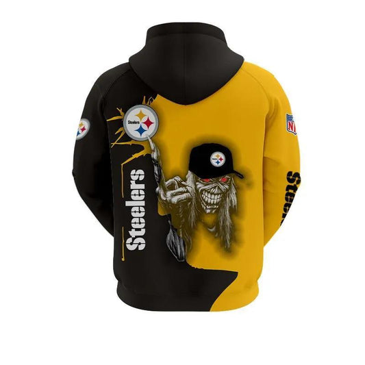 Pittsburgh Steelers Eddie Iron Maiden NFL 3D All Over Print Hoodie -Moonbestprint
