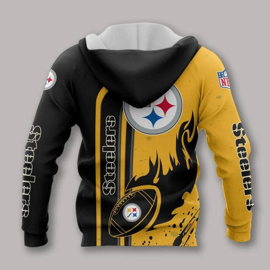 Pittsburgh Steelers Fire Ball NFL 3D All Over Print Hoodie -Moonbestprint
