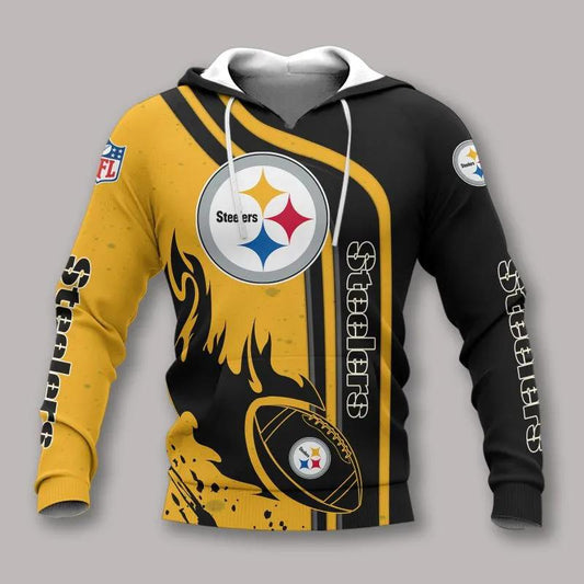 Pittsburgh Steelers Fire Ball NFL 3D All Over Print Hoodie -Moonbestprint