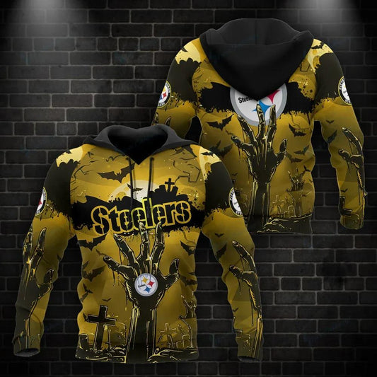 Pittsburgh Steelers Halloween NFL 3D All Over Print Hoodie -Moonbestprint