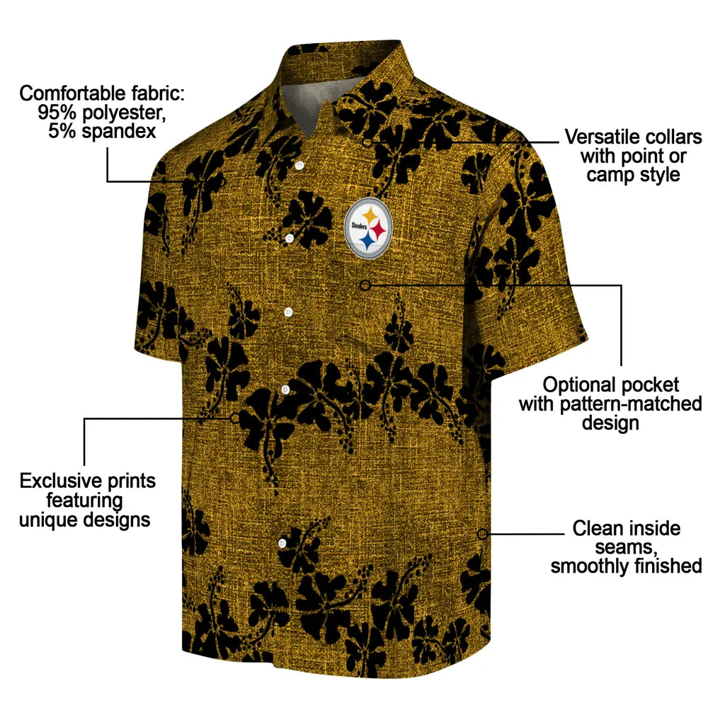 Pittsburgh Steelers Hawaiian Shirt - 50th State Flower | Moonbestprint