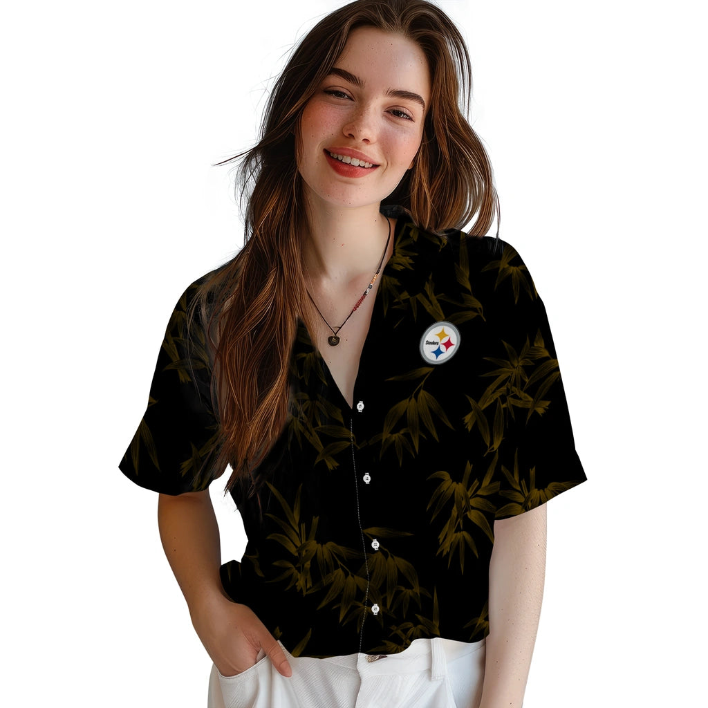 Pittsburgh Steelers Hawaiian Shirt - Bamboo Branches | Moonbestprint