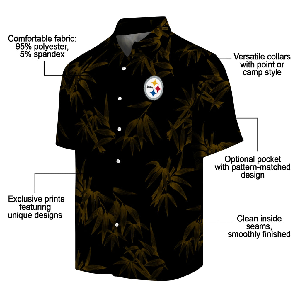 Pittsburgh Steelers Hawaiian Shirt - Bamboo Branches | Moonbestprint