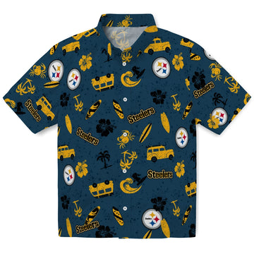 Pittsburgh Steelers Hawaiian Shirt - Beach Vibe | Moonbestprint