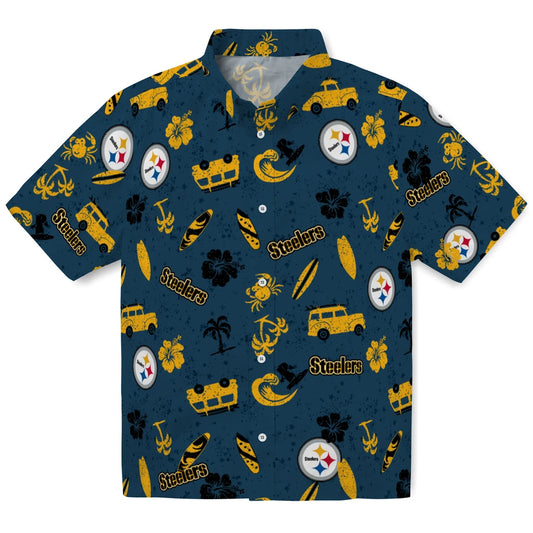 Pittsburgh Steelers Hawaiian Shirt - Beach Vibe | Moonbestprint