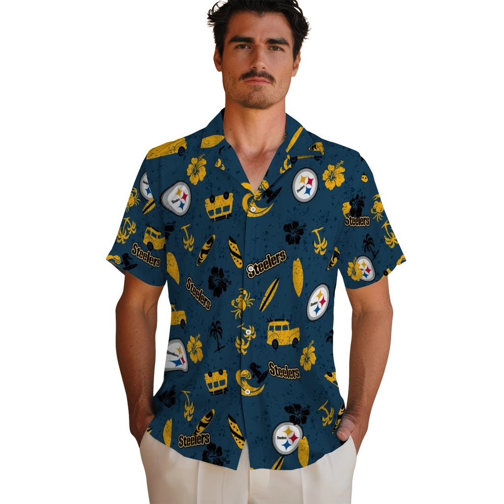Pittsburgh Steelers Hawaiian Shirt - Beach Vibe | Moonbestprint