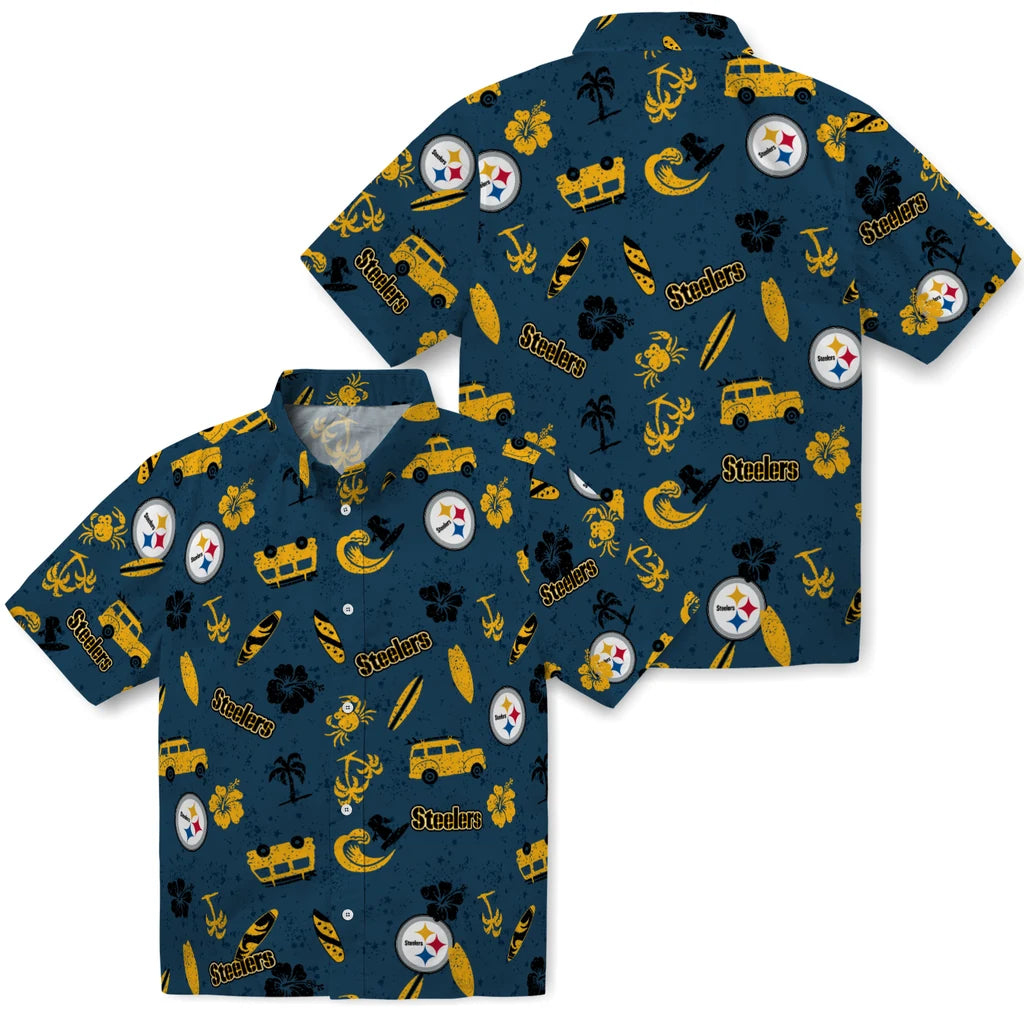 Pittsburgh Steelers Hawaiian Shirt - Beach Vibe | Moonbestprint