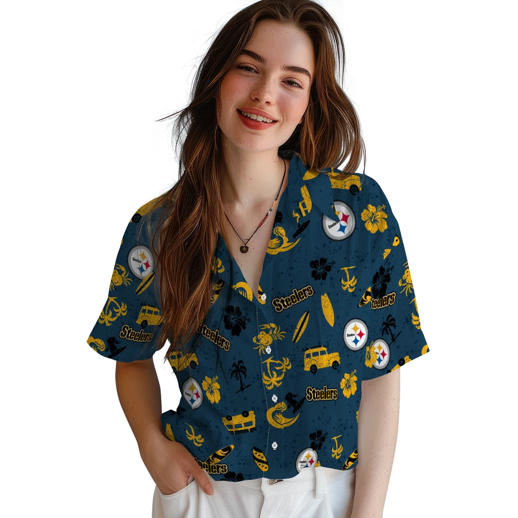Pittsburgh Steelers Hawaiian Shirt - Beach Vibe | Moonbestprint