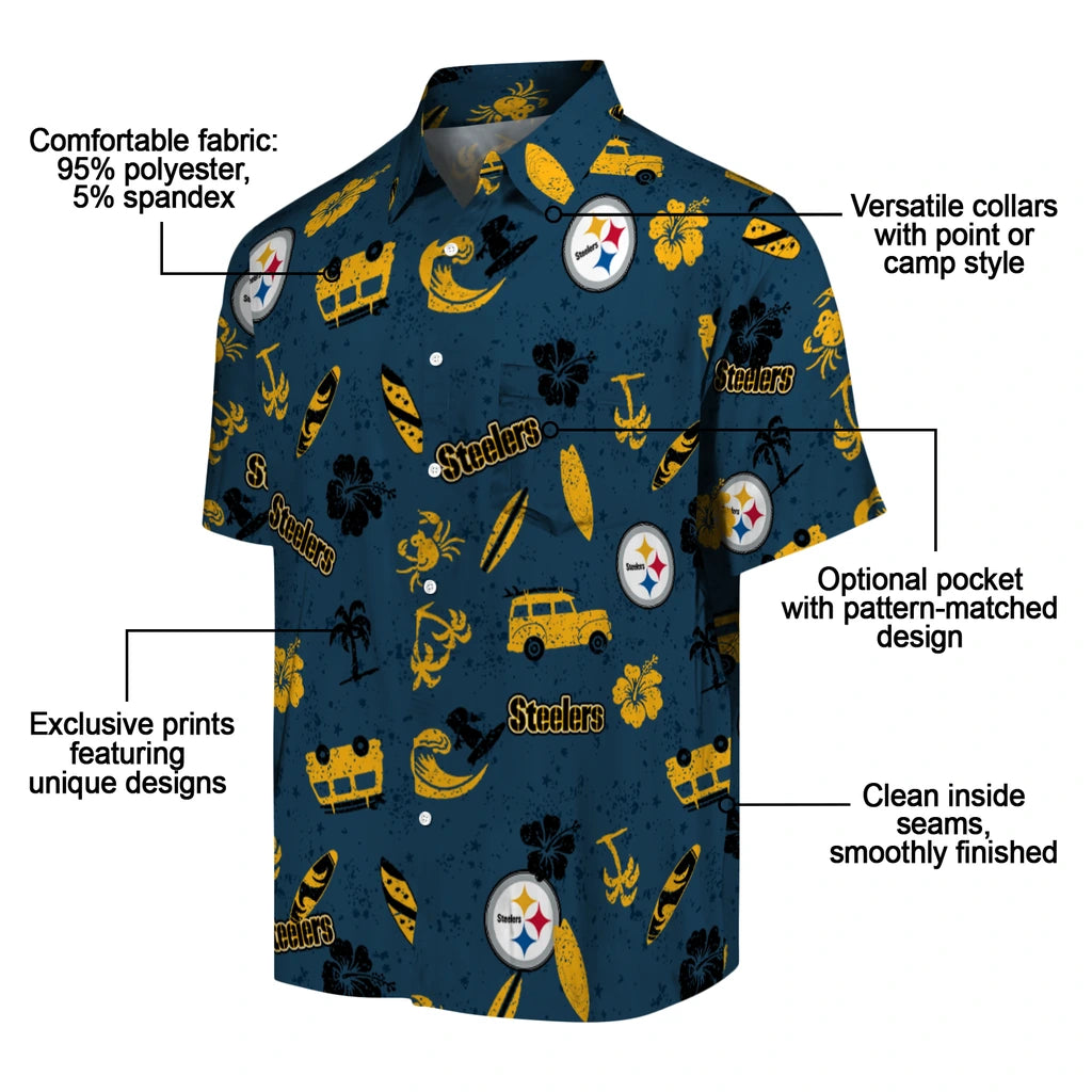 Pittsburgh Steelers Hawaiian Shirt - Beach Vibe | Moonbestprint