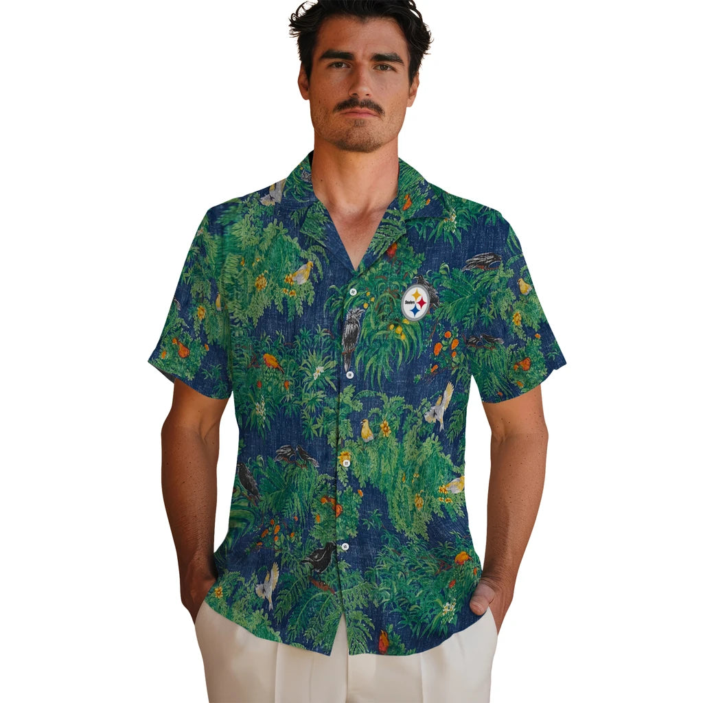 Pittsburgh Steelers Hawaiian Shirt - Bird Canopy | Moonbestprint