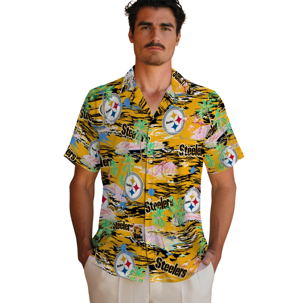 Pittsburgh Steelers Flamingo Retreat 2026 Hawaiian Shirt – Moonbestprint