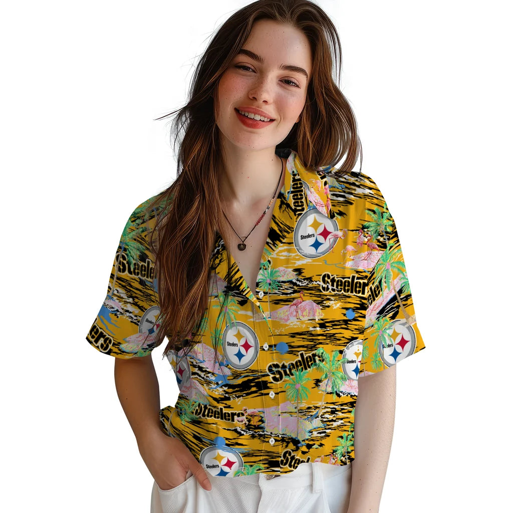 Pittsburgh Steelers Flamingo Retreat 2026 Hawaiian Shirt – Moonbestprint