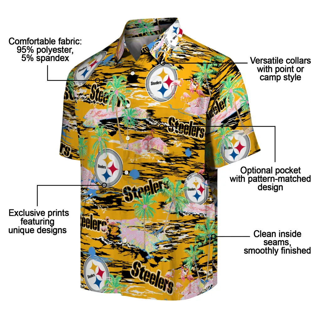 Pittsburgh Steelers Flamingo Retreat 2026 Hawaiian Shirt – Moonbestprint