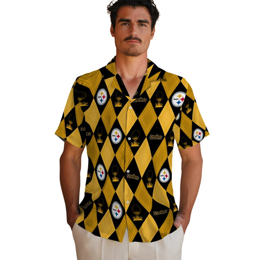 Pittsburgh Steelers Hawaiian Shirt - Golfing Plaid | Moonbestprint