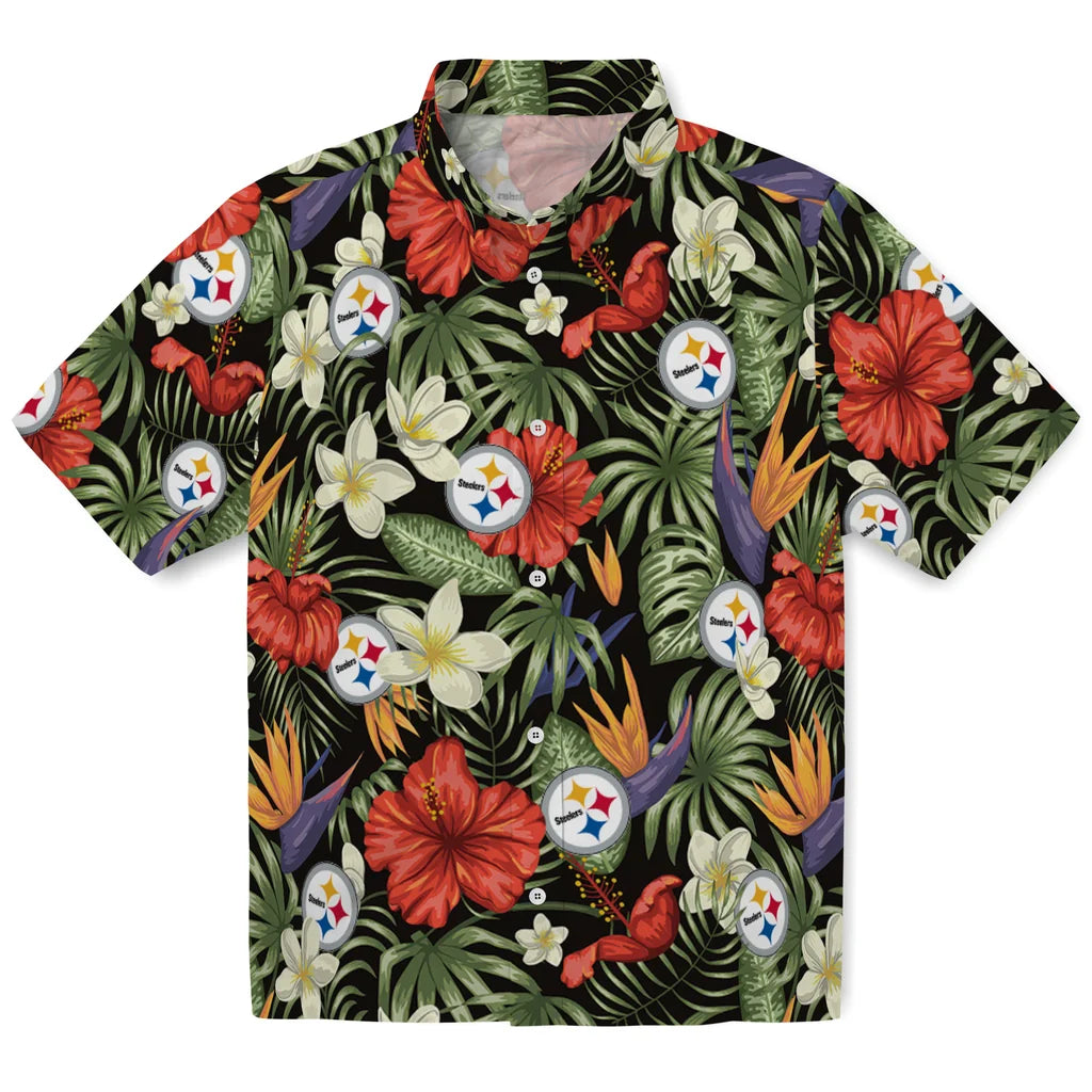 Pittsburgh Steelers Hawaiian Shirt - Hawaii Floral Hibiscus | Moonbestprint