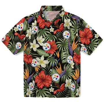 Pittsburgh Steelers Hawaiian Shirt - Hawaii Floral Hibiscus | Moonbestprint