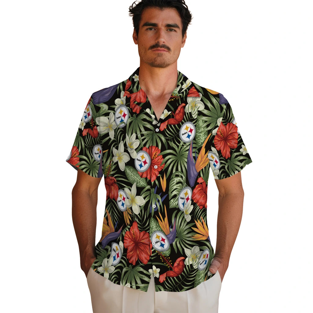 Pittsburgh Steelers Hawaiian Shirt - Hawaii Floral Hibiscus | Moonbestprint