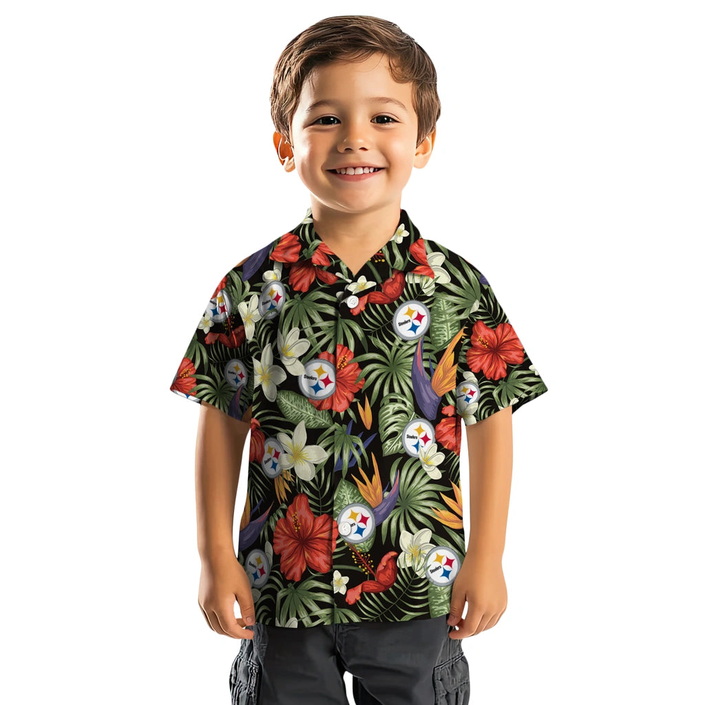 Pittsburgh Steelers Hawaiian Shirt - Hawaii Floral Hibiscus | Moonbestprint