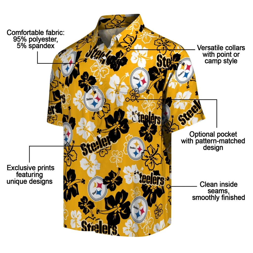 Pittsburgh Steelers Hibiscus Bloom Hawaiian Shirt – Moonbestprint